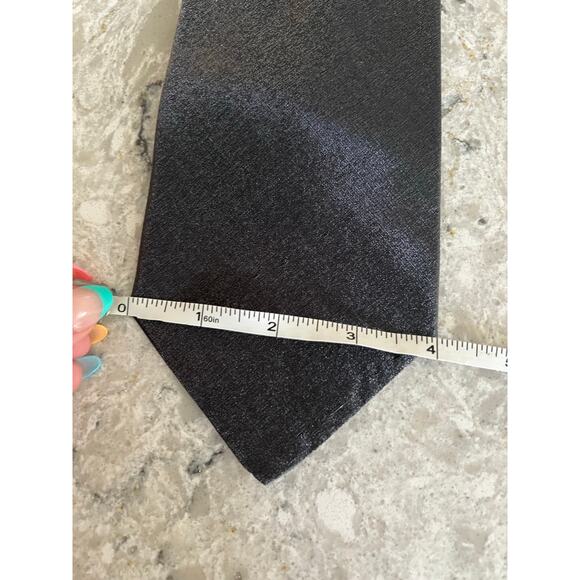 Alfani Men's Neck Tie Silk Blend Made in Italy Shimmering Gray JL - Picture 7 of 8